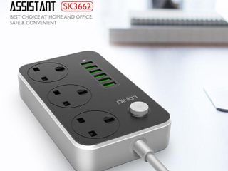 LDNIO SC3604 3.4A ปลั๊กไฟพร้อมปลั๊ก 6 พอร์ต USB ปลั๊กอะแดปเต