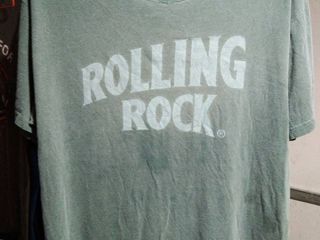 เสื้อยืด เหล้า rolling rock ป้าย วินเทจ U.S.A