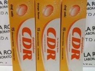 CDR Calcium-D-Redoxon ซีดีอาร์ แคลเซียมเม็ดฟู่ละลายน้ำ รสส้ม