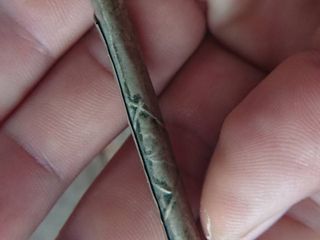 ตะกรุดเงินเก่า เห็นรอยจาร