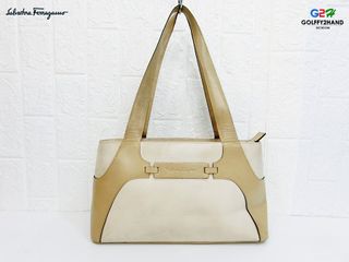 Salvatore Ferragamo แท้ กระเป๋าถือสะพายไหล่หรูคลาสสิก