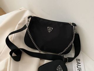 กระเป๋าสะพายข้าง KS76  ใบคู่  สีดำ