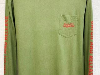 Polo Ralph Lauren อก42 แท้ เสื้อยืดคอกลมแขนยาวสปอตเขียวขี้ม้