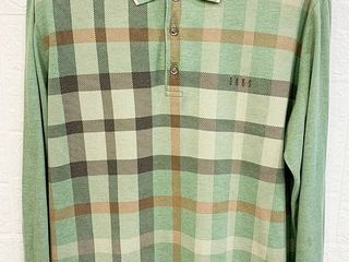 DAKS LONDON อก48 แท้ เสื้อยืดโปโลแขนยาวลายสก๊อต