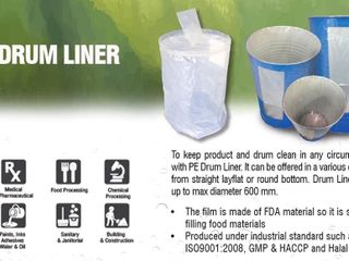 Drum Liner ถุงพลาสติกสำหรับรองของเหลวในถัง