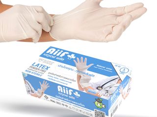ถุงมือยาง Aiif Plus Latex Powder-Free Examination Gloves