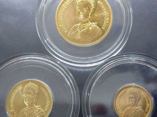 เหรียญทองครบชุด ที่ระลึก 5 รอบ ราชินี (1500-3000-6000)