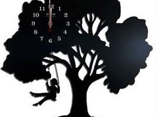 นาฬิกาแขวนผนังโลหะรูปต้นไม้ชิงช้า
