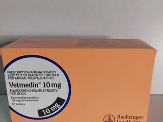 Vetmedin 10 mg(ชนิดเคี้ยว)กล่องละ50เม็ด