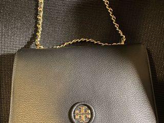 Tory Burch Whipstitch Logo Adjustable Chain Leather Crossbod