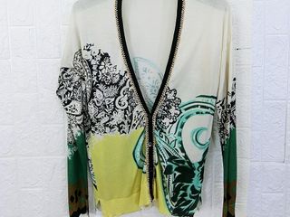 ETRO แท้ อก40 เสื้อคาดิแกนไหมพรมลายคลาสสิกหรู