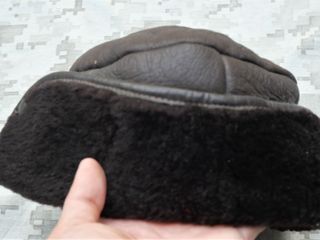 Faux leather aviator hat, winter fur hat leather aviator hat