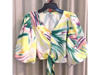 เสื้อแขนพอง ดีเทลผููกเอว สีสันสดใส