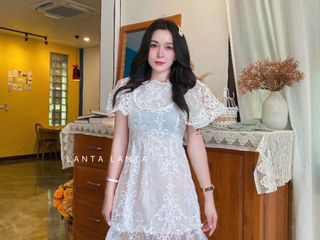 ชุดลูกไม้ เดรสลูกไม้ ชุดงานบวช ชุดทำบุญ ชุดไปวัด