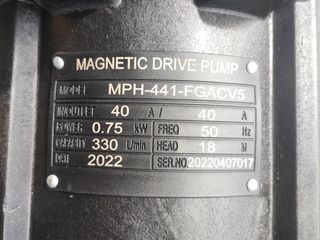 Magnetic drive pump ยี่ห้อ BG PUMP รุ่น MPH-441FGACV5