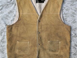Vintage Sears the leather shop Sherpa lined Leather Vest