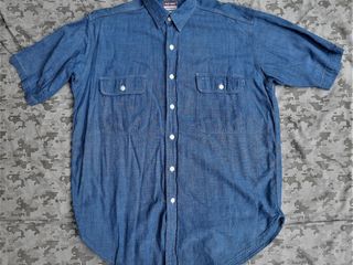 vintage style big mac chambray short sleeve shirt / made in