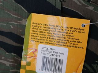 New item, 1st hand rothco ultra force bdu camouflage TIGER S