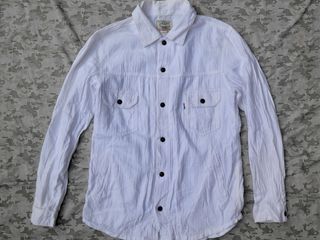 levis strauss & co clothing mens white shirt jacket Large si
