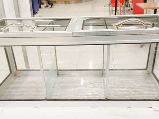 ตู้กระจก ตู้แช่ผลไม้ ตู้ขายลูกชิ้น 3 ช่อง ขนาด 30x 76 ซม