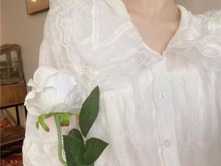 เสื้อเบลาส์ผ้าแก้ว คุณหนูแขนตุ้กตา