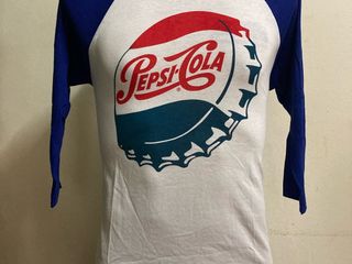 เสื้อยืด แขนสามส่วน ลาย Pepsi สไตล์วินเทจ