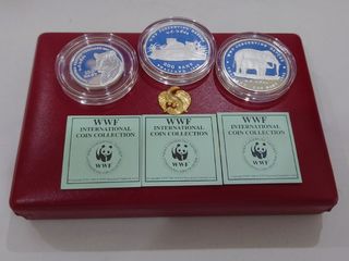 เหรียญเงินขัดเงา ครบชุด 3 เหรียญ อนุรักษ์ธรรมชาติและสัตว์ป่า