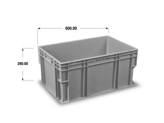 ลังพลาสติกแบบวางซ้อนสีเทา - STC6428