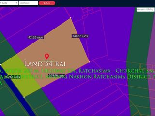 ที่ดิน54ไร่ พื้นที่สีม่วง หน้ากว้าง 200ม. ถนนทางหลวง 224