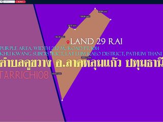 ขายที่ดิน29ไร่ พื้นที่สีม่วง . ถนน ปท.3014 ลาดหลุมแก้ว