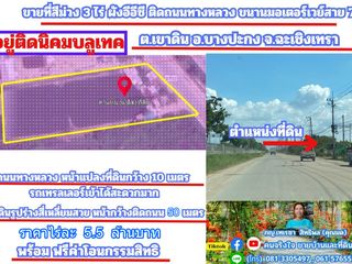 ขายที่สีม่วง 3 ไร่ ผังอีอีซี ติดถนนเลียบมอเตอร์เวย์