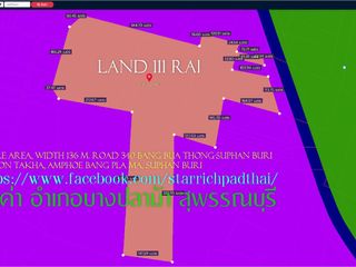 ที่ดิน111ไร่ พื้นที่สีม่วง กว้าง 136ม. ถนน340 สุพรรณบุรี