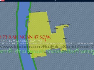 ขายที่ดิน73ไร่1งาน47ตรว. แม่น้ำท่าจีน นครปฐม
