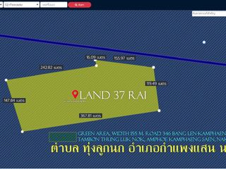 ที่ดิน37ไร่ พื้นที่สีเขียว กว้าง 155ม. ถนน346 อ.กำแพงแสน