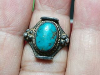 6118 แหวนเนื้อเงิน หัวเทอร์ควอยซ์ ตามสภาพ