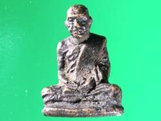 5579 รูปหล่อโบราณ หลวงพ่อเขียน วัดถ้ำขุนเณร หลังยันต์ มะ อะ