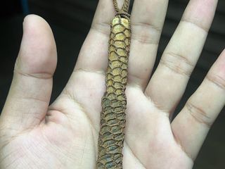 ตะกรุดเลี่ยมลวดไม่ทราบที่ทั้งหมดยาว 5 นิ้ว